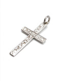 Vintage Jewelry - Mens Womens 1950s Mid Sized Sterling Silver Simple Cross Pendant