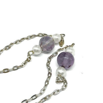 Sterling Silver Amethyst Layering Y Chain Necklace