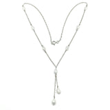 Jewelry Womens Sterling Silver Satellite Y-chain Tassel Necklace