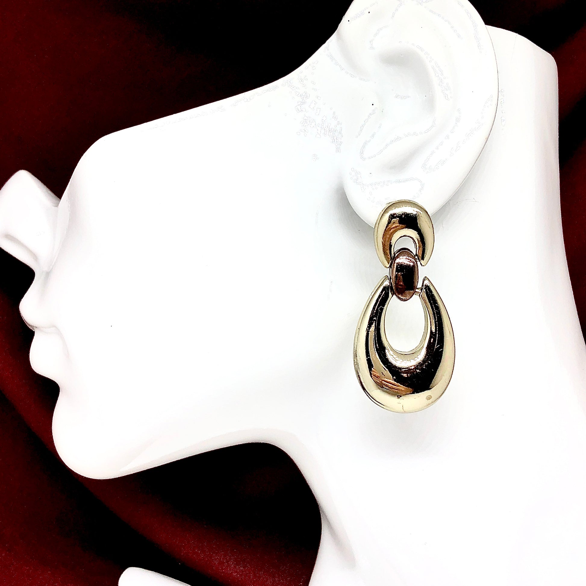 Earrings | Women's Chocolate and Golden Oval Dangling Drop Earrings