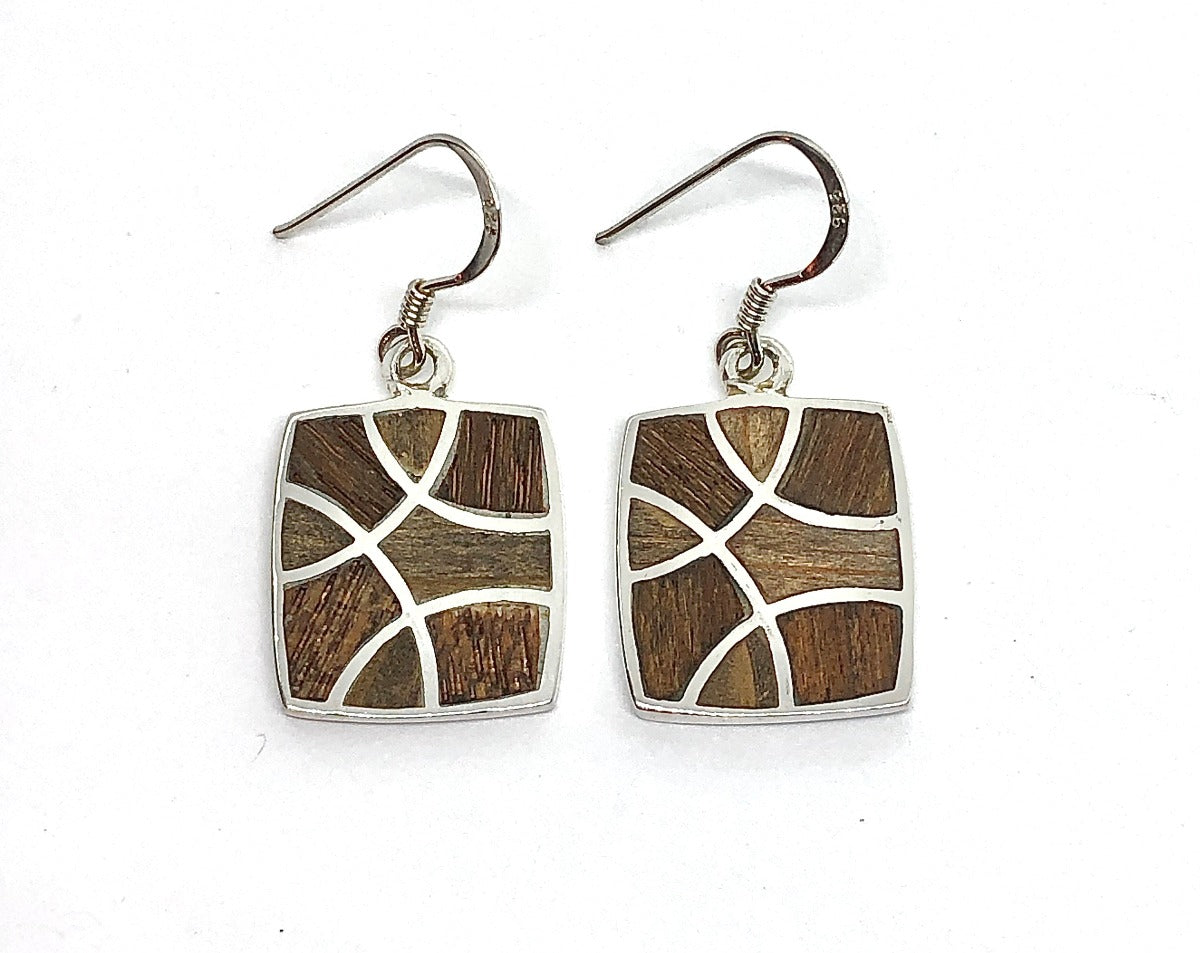 Dangle Earrings | Womens Chic Hawaiian Style Bamboo Sterling Silver Earrings