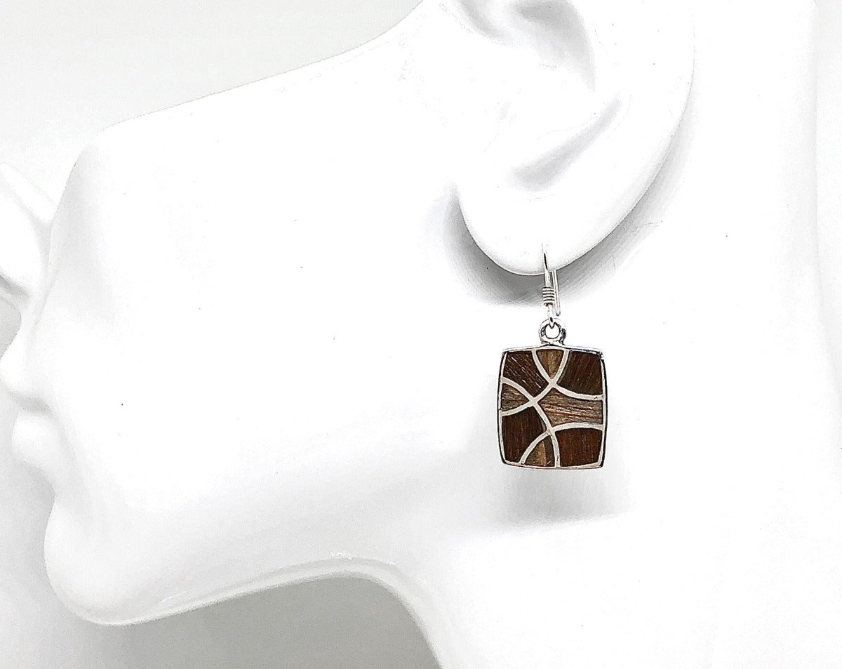 Dangle Earrings | Womens Chic Hawaiian Style Bamboo Sterling Silver Earrings