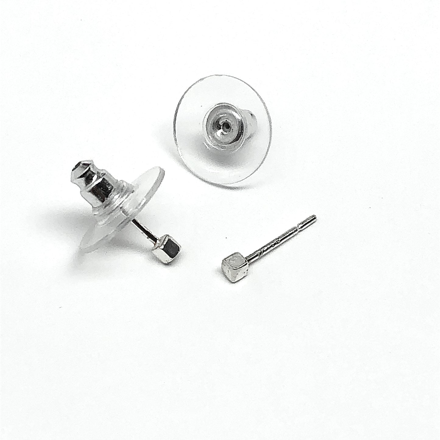 Sterling Silver 3d Cube Design Tiny Stud Earrings