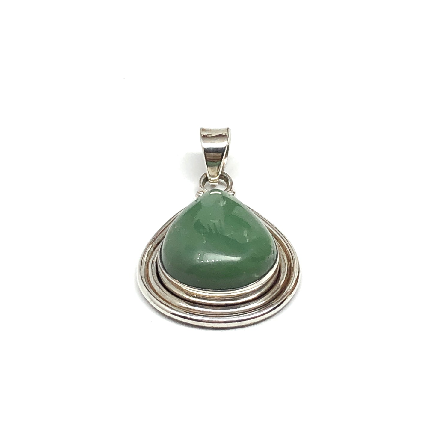 Jewelry | Mens Womens Sterling Silver Green Stone Pendant