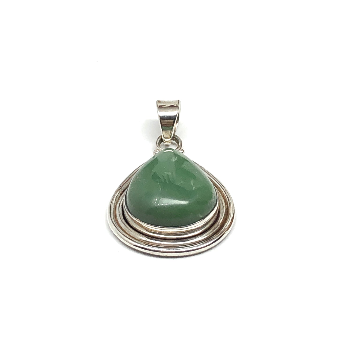Jewelry | Mens Womens Sterling Silver Green Stone Pendant
