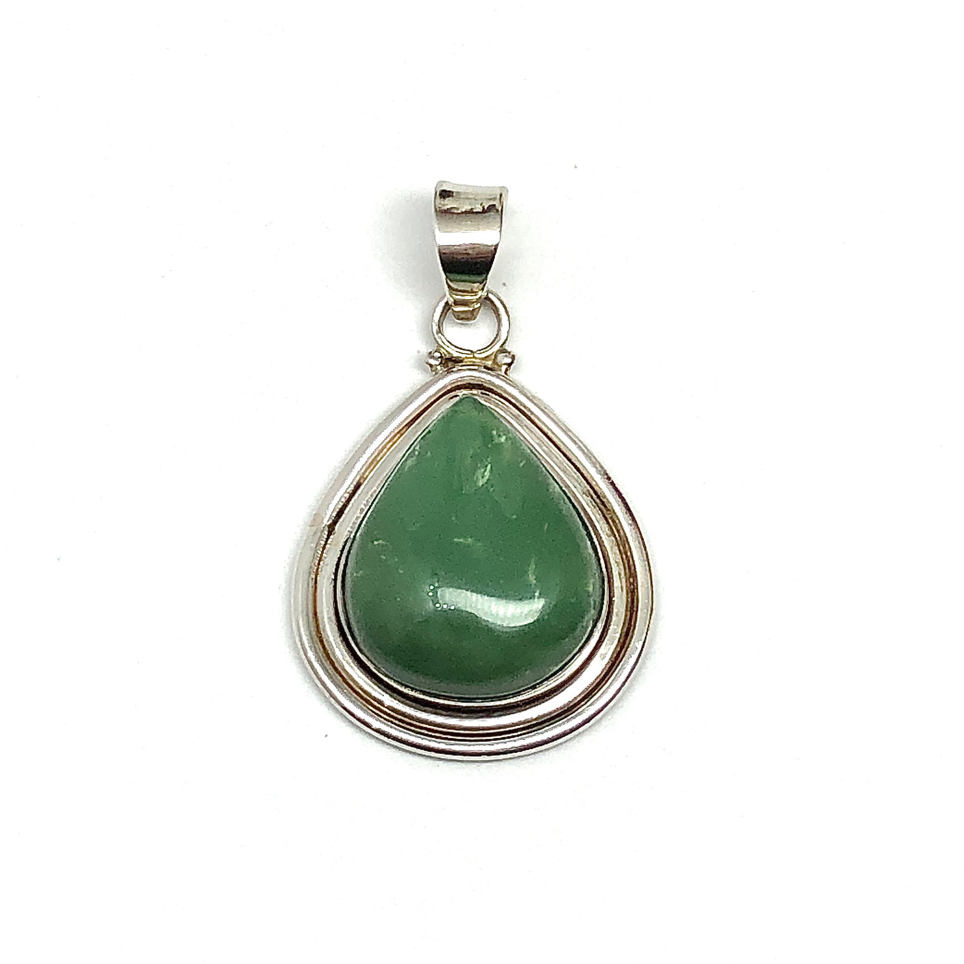 Sterling Silver Green Stone Pendant