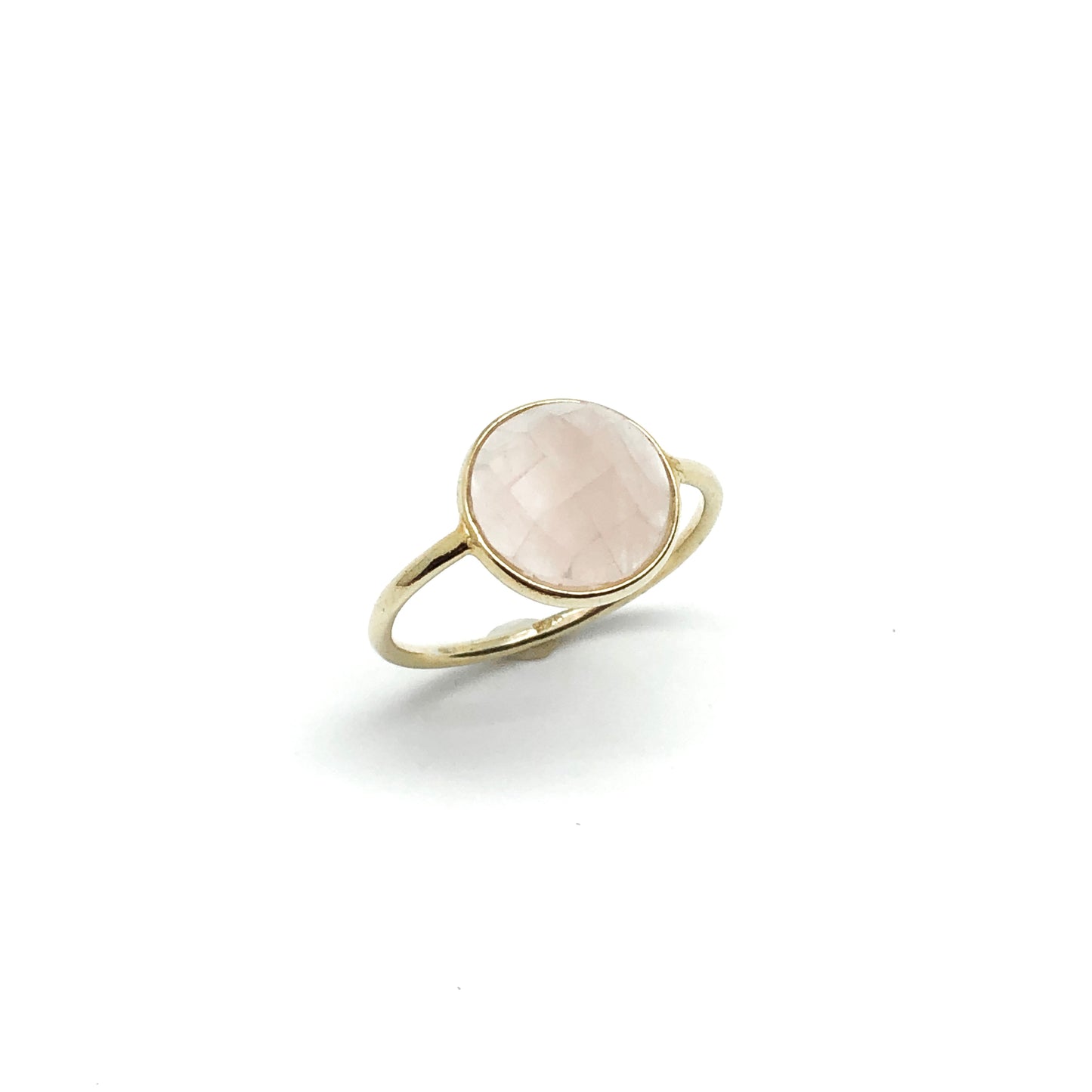 Rings Womens | Gold Sterling Silver Delicate Pink Rose Quartz Satellite Ring sz8