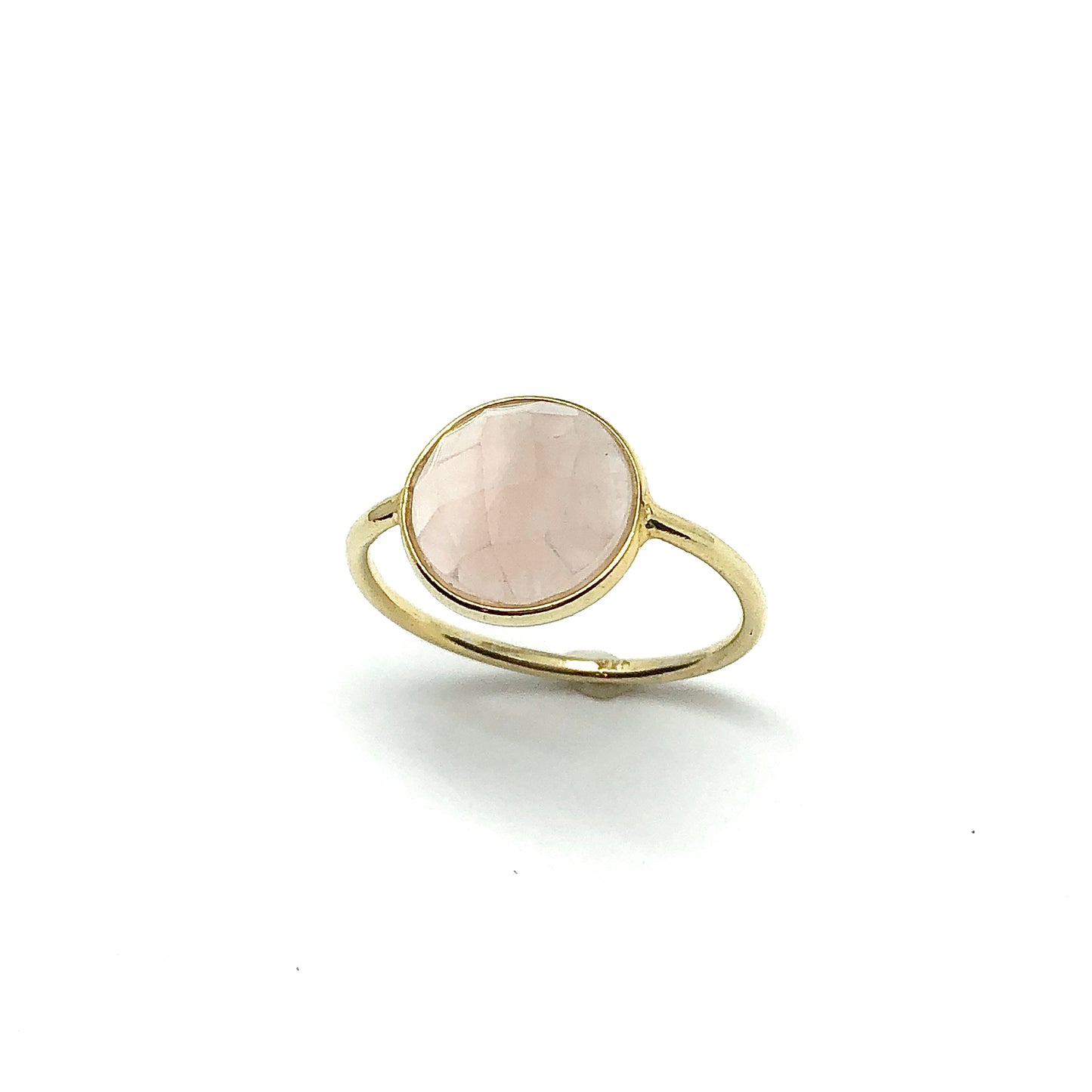 Rings Womens | Gold Sterling Silver Pink Rose Quartz Satellite Ring sz8