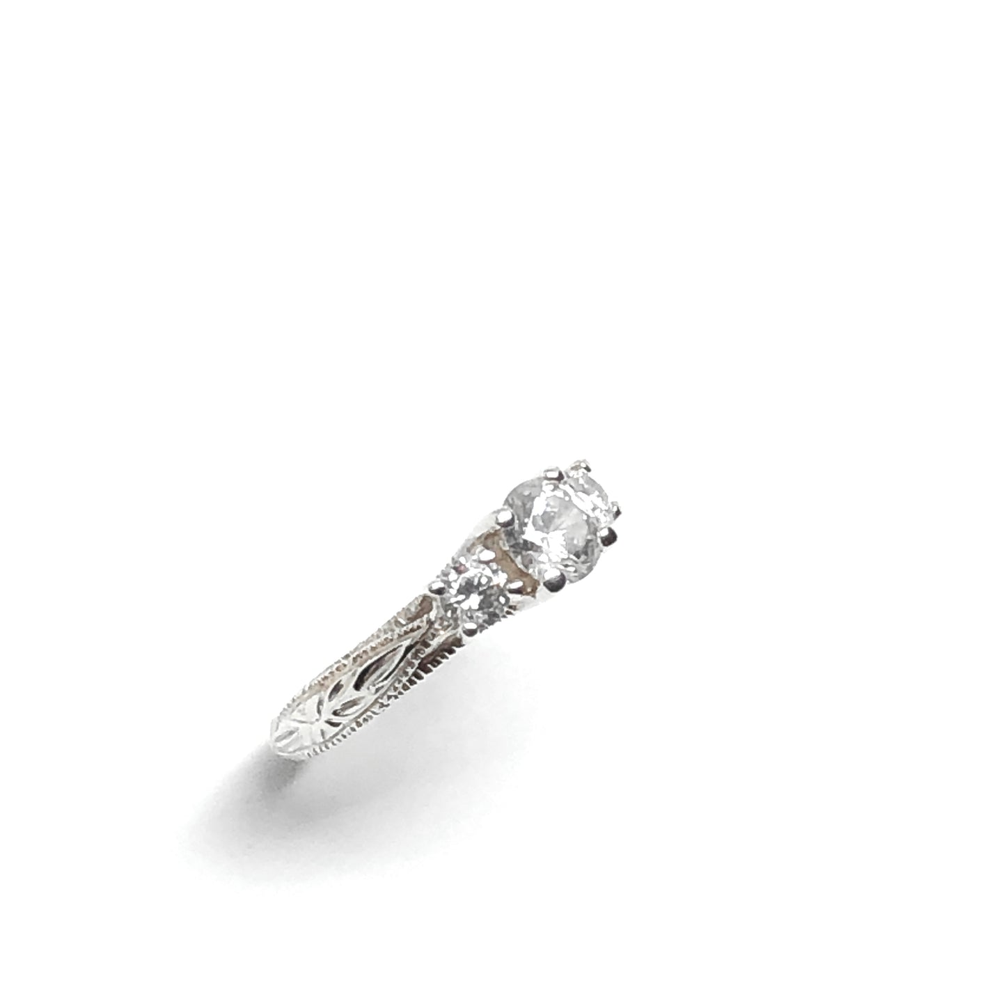 Estate Jewelry | Ross Simons Sterling Silver 3 Stone Style Cathedral Ring sz4