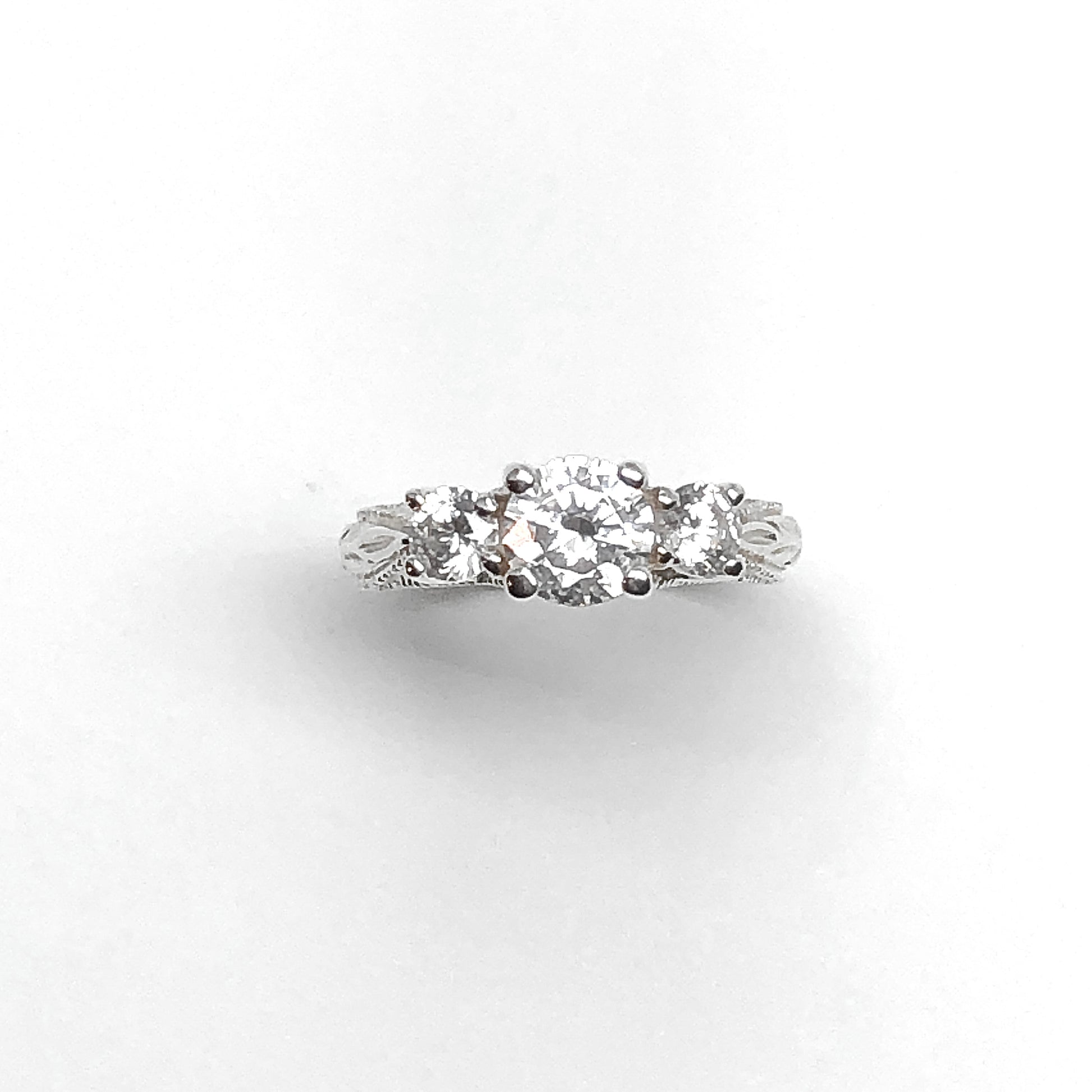 Estate Jewelry | Ross Simons Sterling Silver 3 Stone Style Cathedral Ring sz4