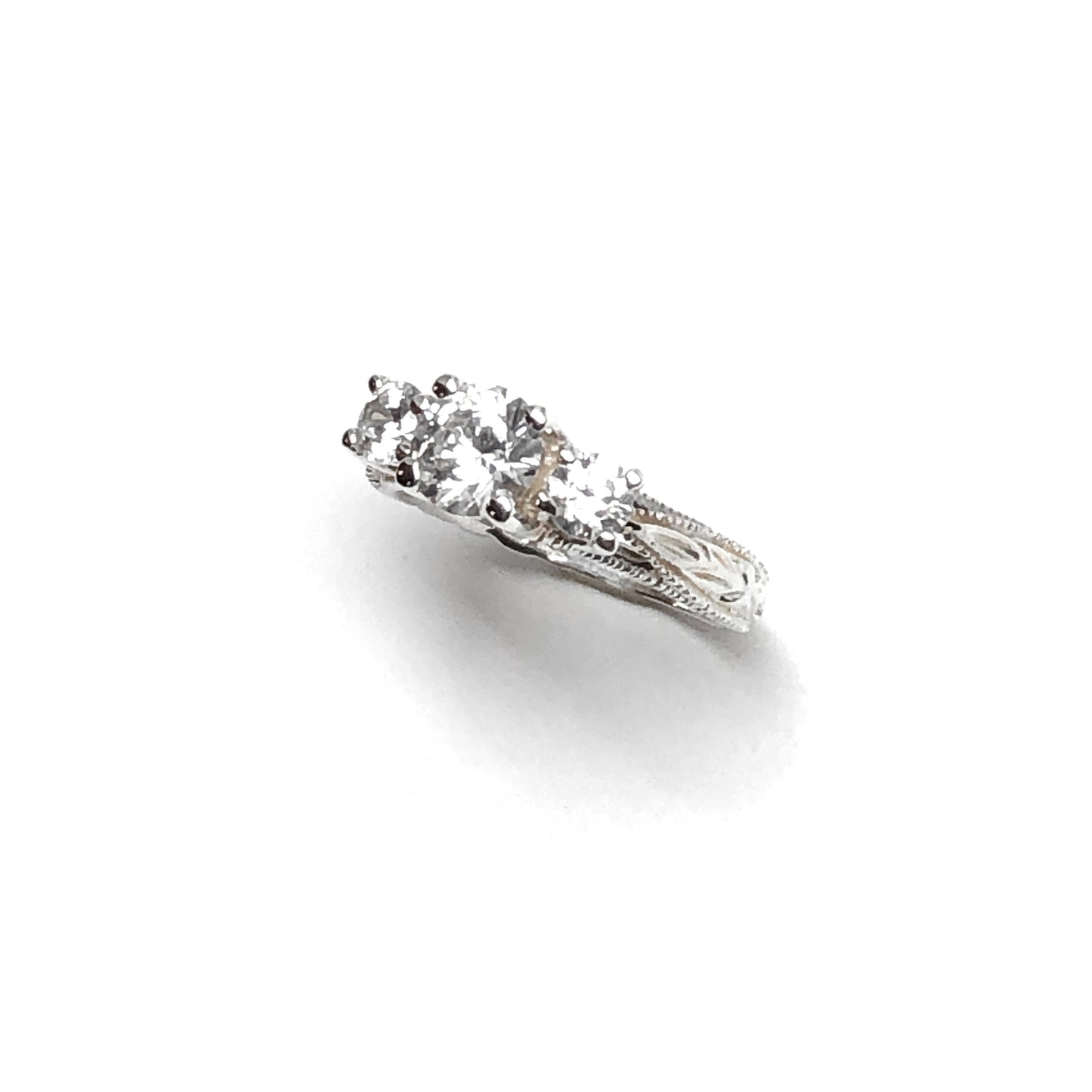 Estate Jewelry | Ross Simons Sterling Silver 3 Stone Style Cathedral Ring sz4