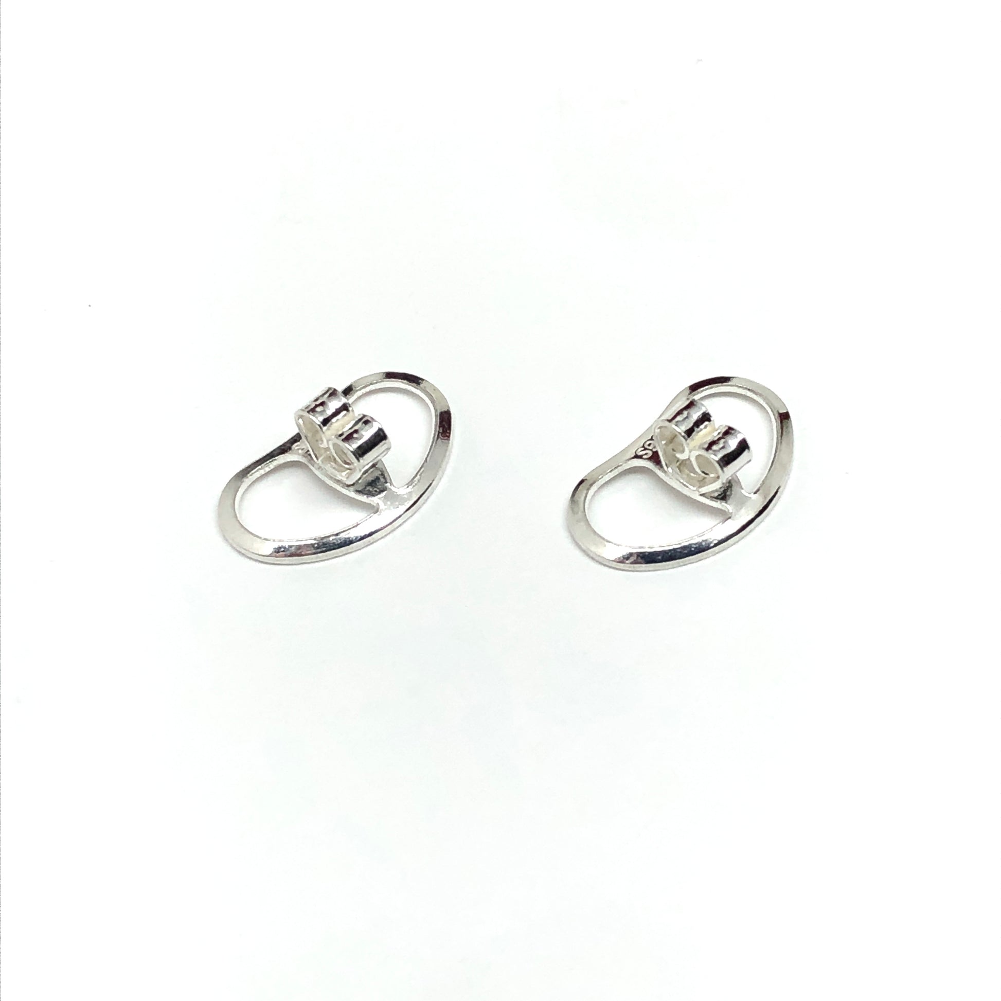 Support Backings | 925 Silver Earring Backs | Pair 13x8mm Large Friction Backs | Kidney Style Wide Earring Backings | No Droop Earnuts 925 Silver