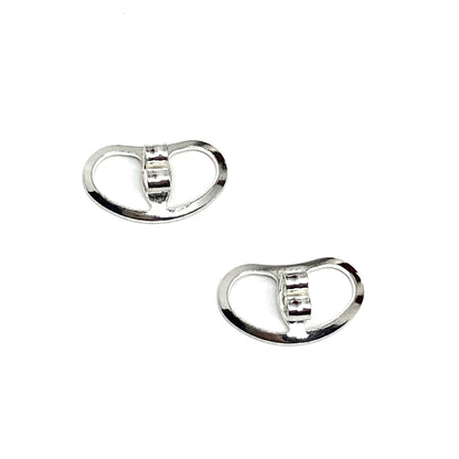Support Backings | 925 Silver Earring Backs | Pair 13x8mm Large Friction Backs | Kidney Style Wide Earring Backings | Earnuts 925 Silver