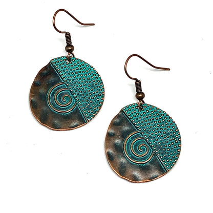 Large Circle Drop Earrings | Springs Trend Bronze Colored Statement Earring