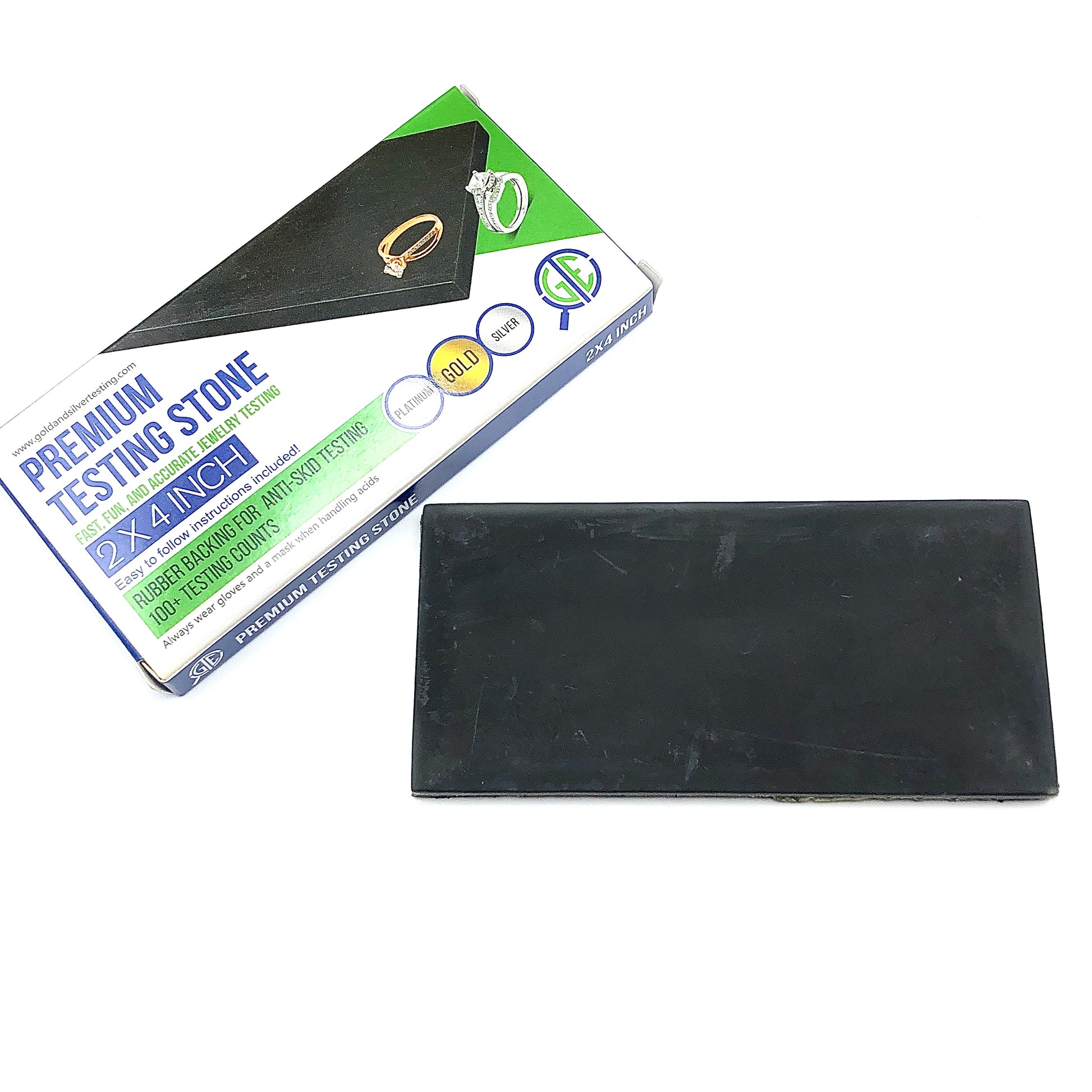 Jewelry Scratch Test Block | Gold Silver & Platinum Acid Testing Stone 2x4in