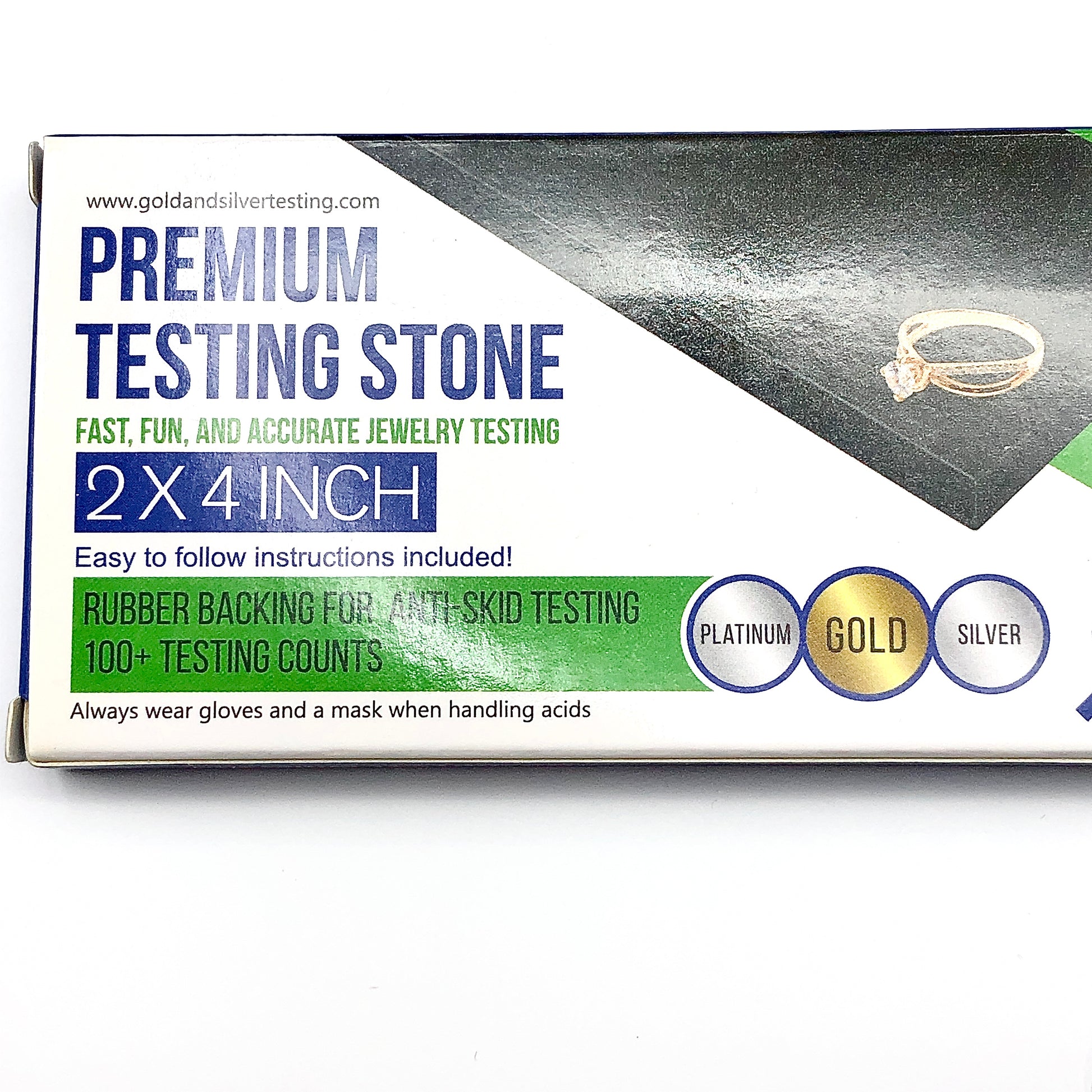 Fine Grit Acid testing stones | Jewelry Scratch Test Block | Gold Silver & Platinum Acid Testing Stone 2x4in