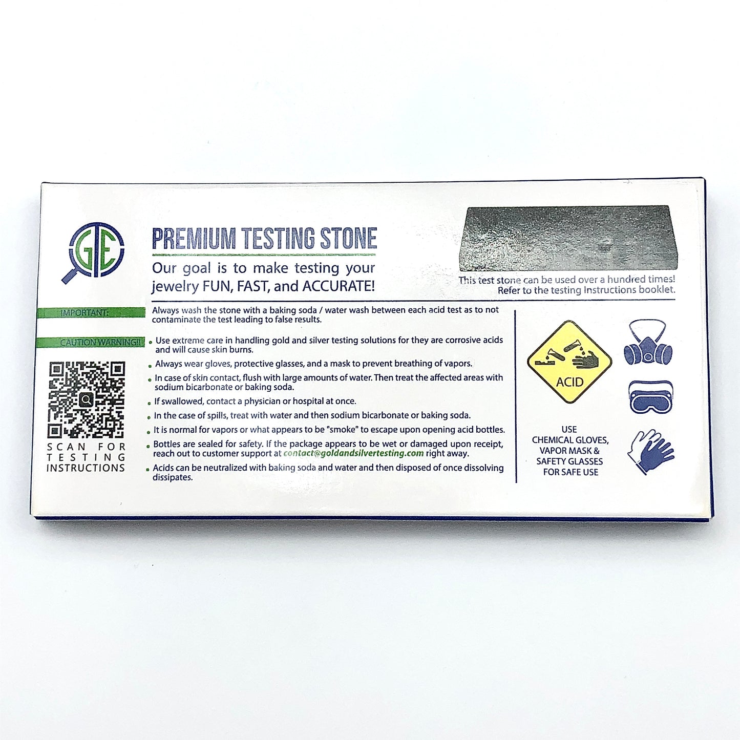 Fine Grit testing stones | Jewelry Scratch Test Block | Gold Silver & Platinum Acid Testing Stone 2x4in