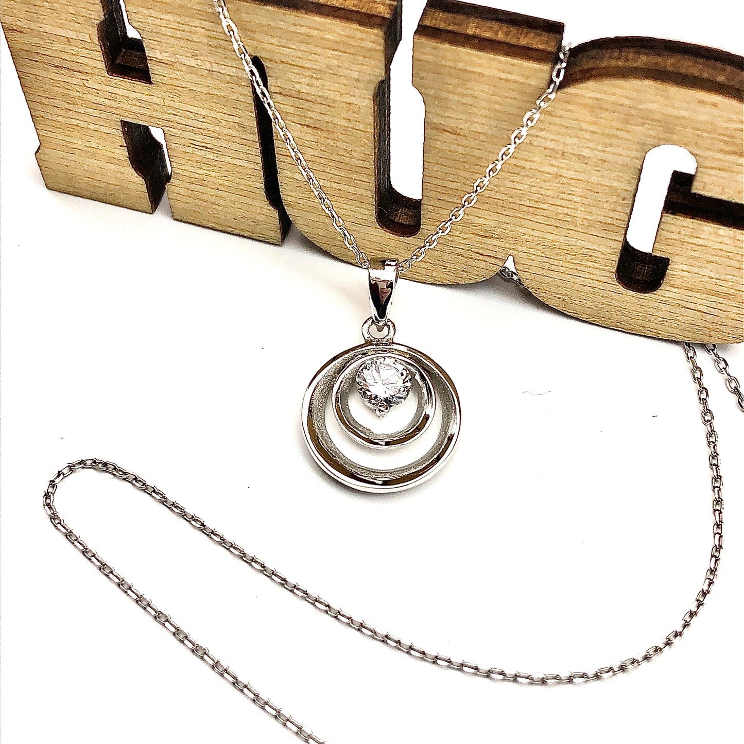 Blingschlingers Jewelry - Womens Adjustable Sterling Silver Sandblasted Circle Pendant Necklace