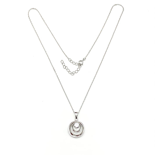 Blingschlingers Jewelry - Womens Adjustable Sterling Silver Sandblasted Circle Pendant Necklace