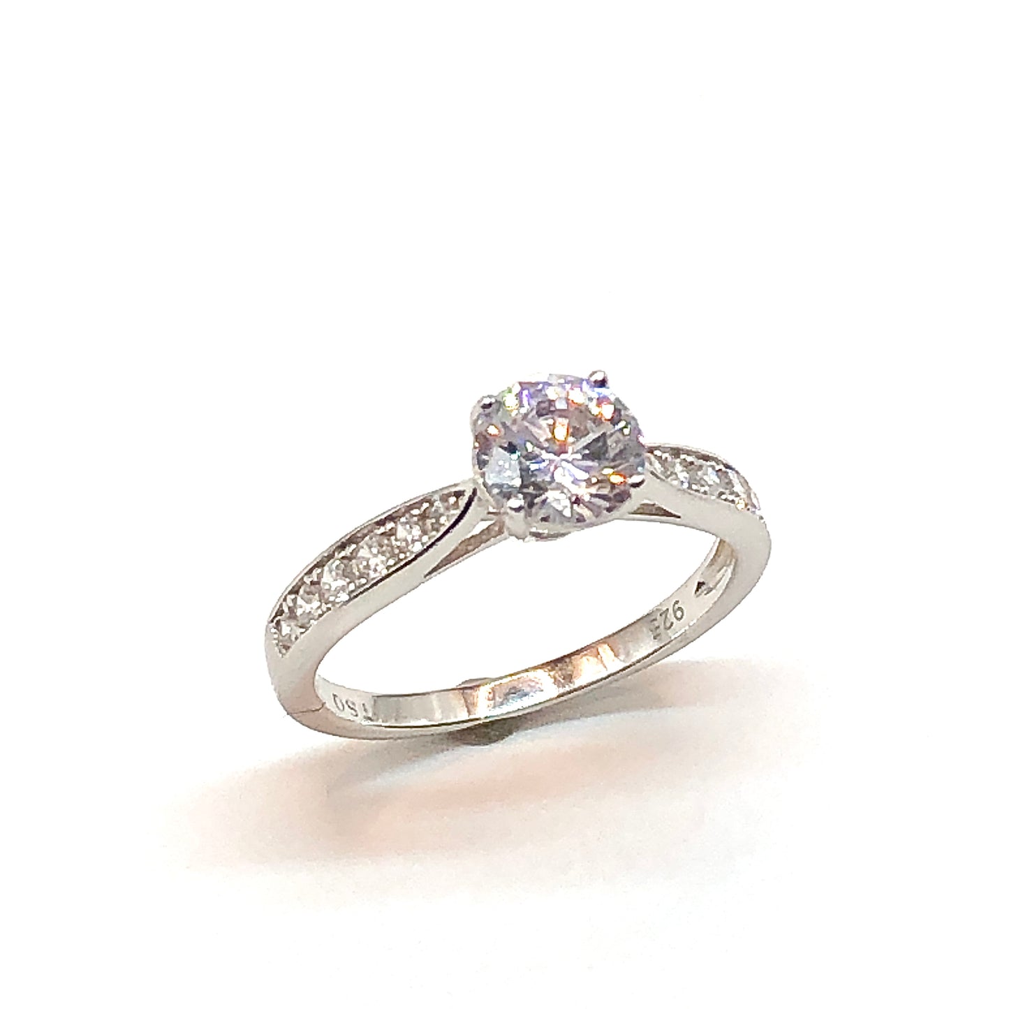  Silver Ring | Cocktail Ring | Womens 925 Sterling Stunning Sparkly Solitaire Ring