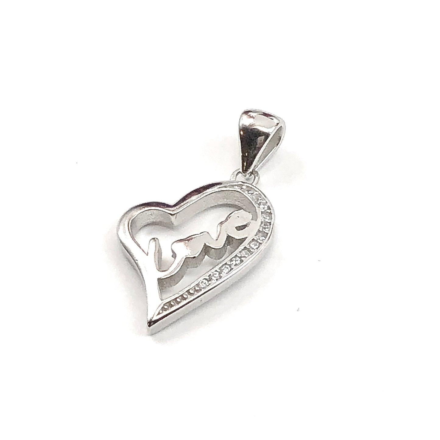 Blingschlingers Jewelry - Womens Gift, Sterling Silver LOVE Heart Pendant