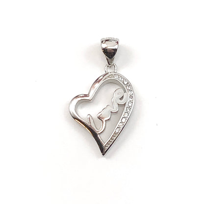 Blingschlingers Jewelry - Womens Gift, Sterling Silver LOVE Heart Pendant | Girlfriend Gift