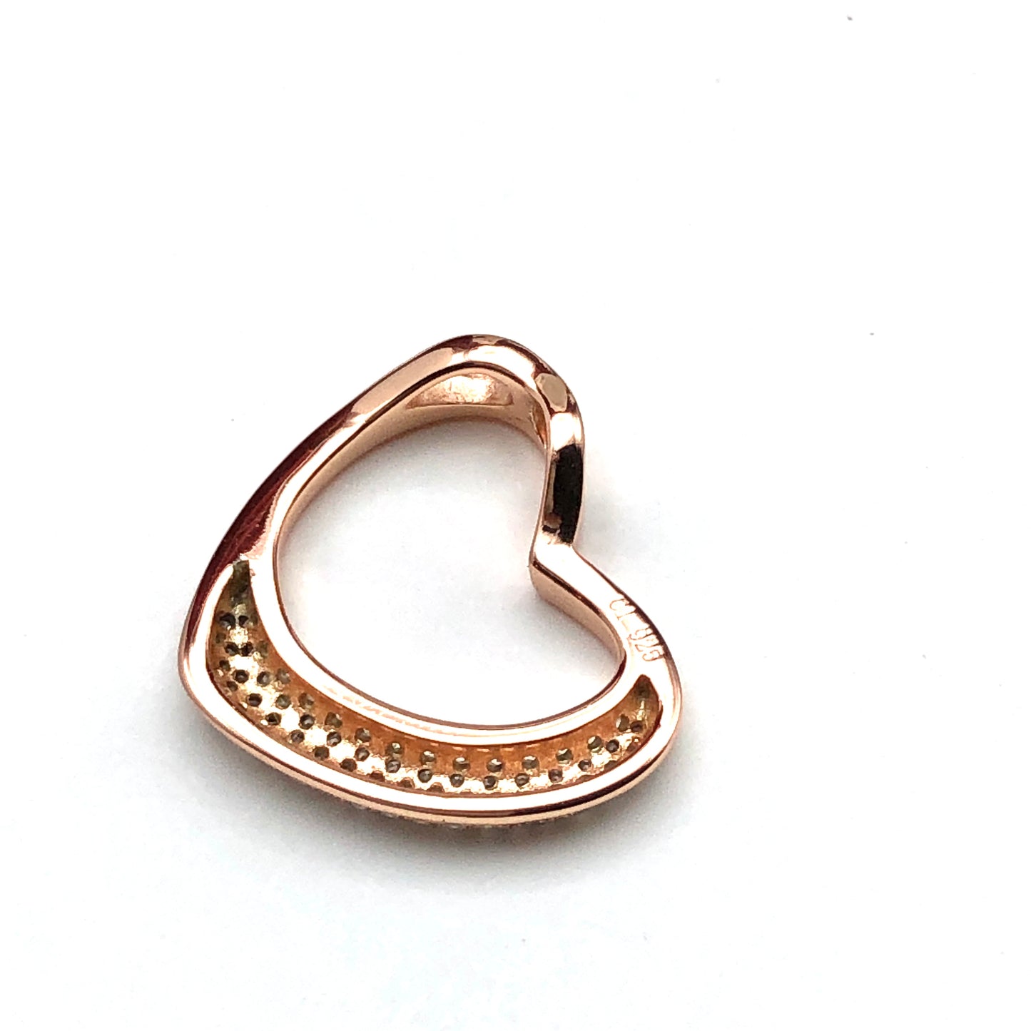 Sterling Silver Radiant Rose Gold Heart Pendant