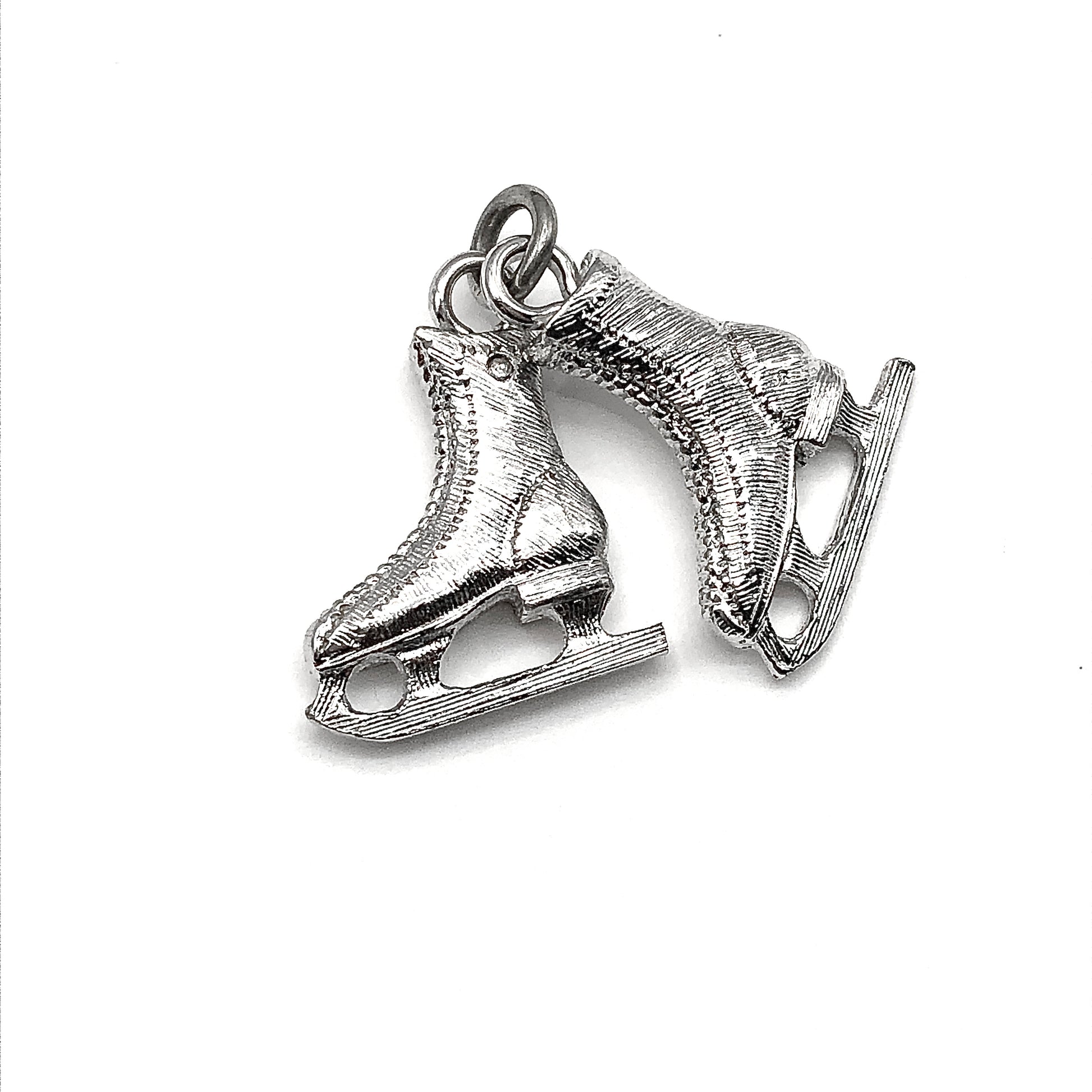 3D Bracelet Charm - Ice Skates | Goodie Two Shoes - Vintage 3-D Figure Skating Charms