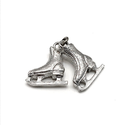 3D Bracelet Charm - Ice Skates | Lucky Two Shoes - Vintage 3-D Figure Skating Charms