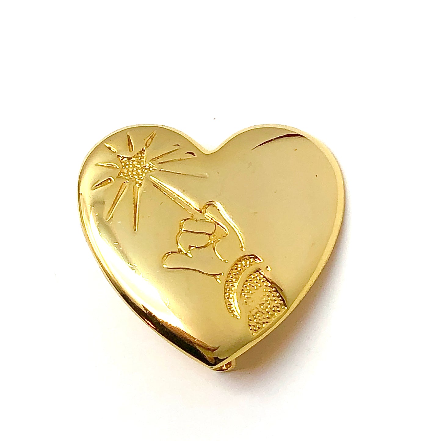 Disney Apparel - used Mickey Mouse Wand in Hand Gold Heart Brooch | Magic Kingdom | Discount Estate Jewelry