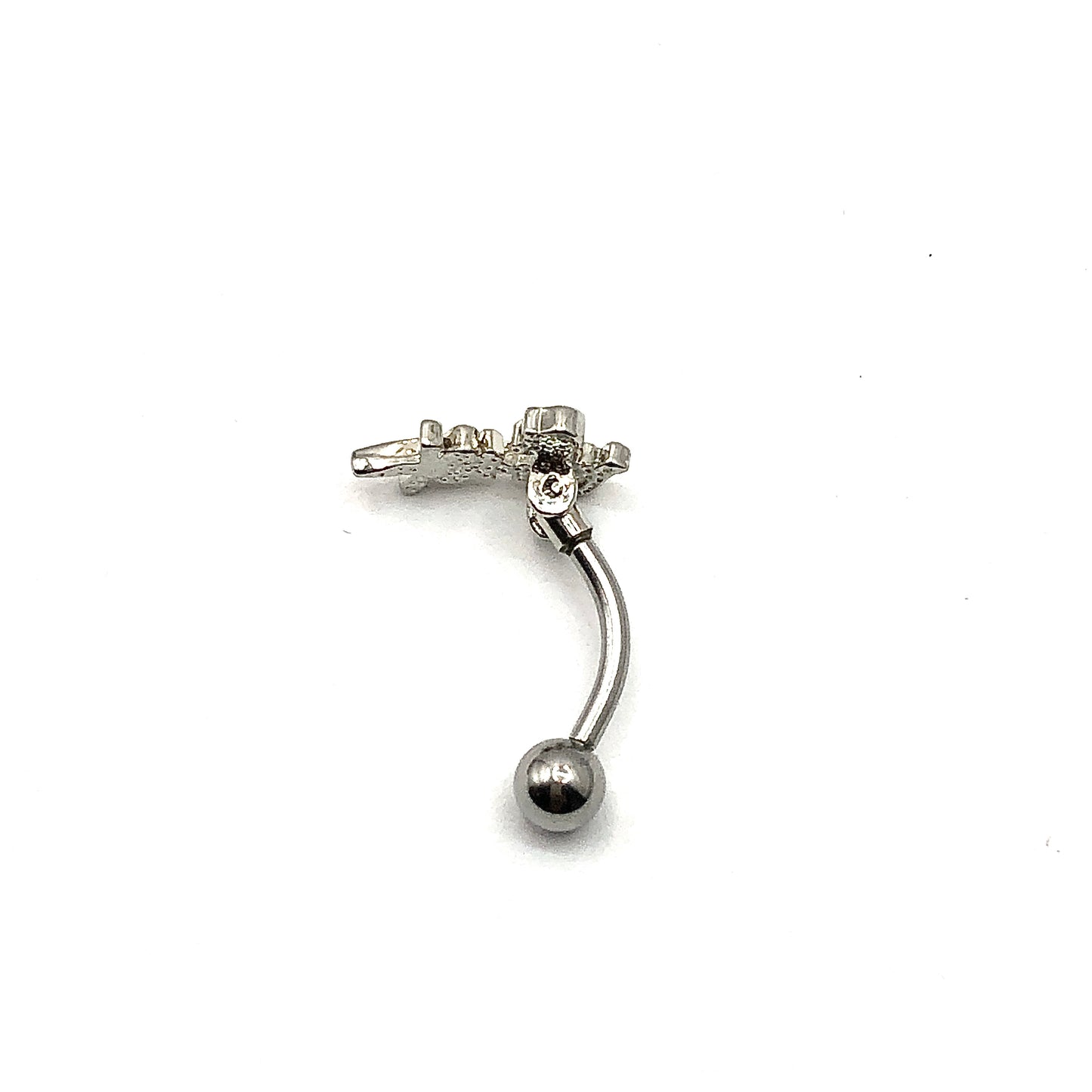 Navel Ring - Inspirational Chinese Symbol Top Down Style Belly Button Ring - Body Jewelry