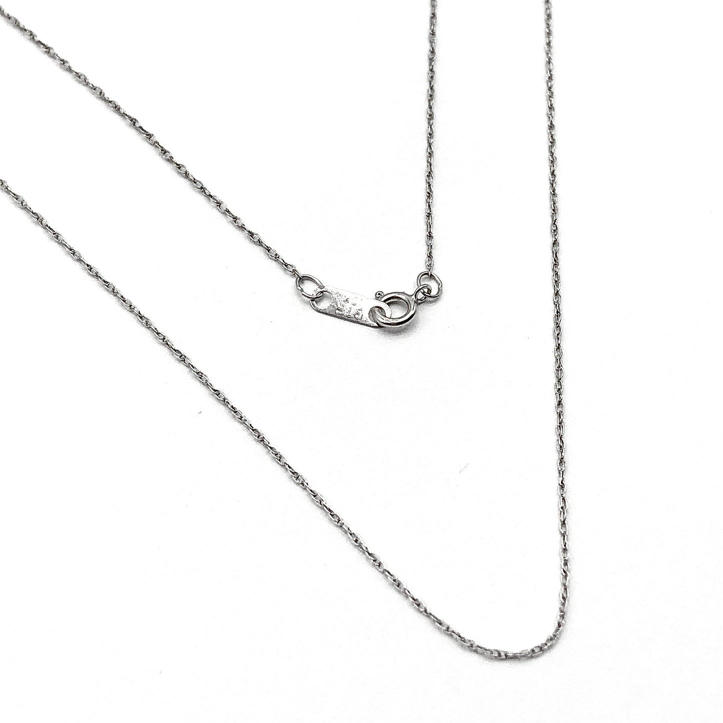 Necklace - Womens 10k White Gold 18in Delicate Thin Chain Necklace - Genuine Solid Gold and in the USA!