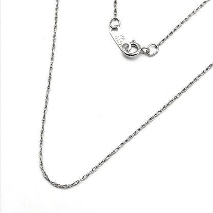 Necklace - Womens 10k White Gold 18in Delicate Thin Chain Necklace - New