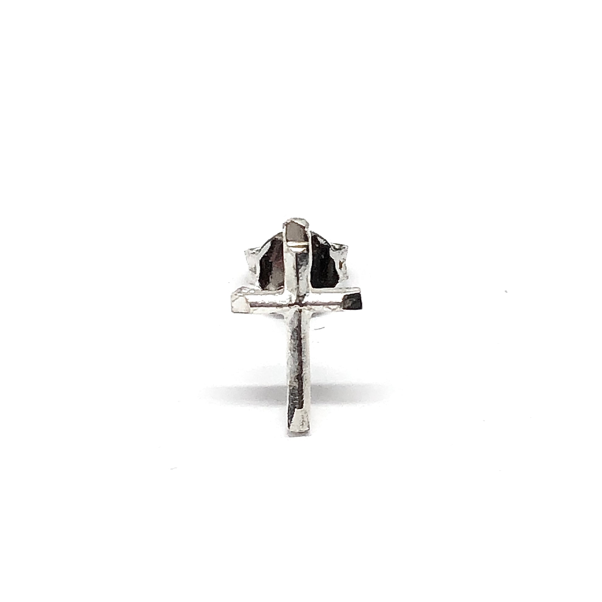 Single Earring - Mens Womens Sterling Silver Tiny Cross Stud Earring