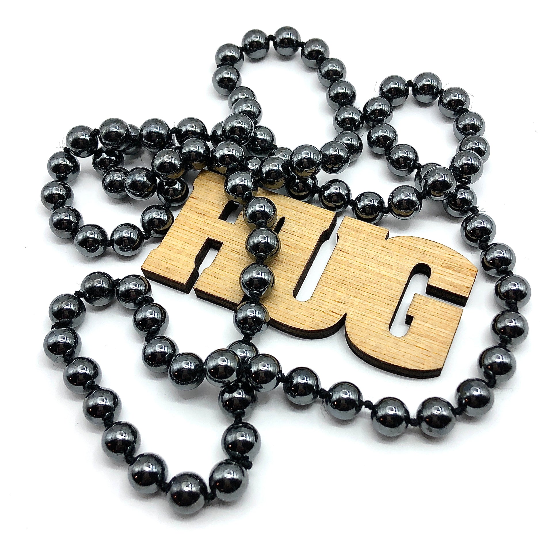 Stone Necklace, 32" Mens Womens Metallic Black 8mm Round Magnetoplumbite Hematite Bead Necklace