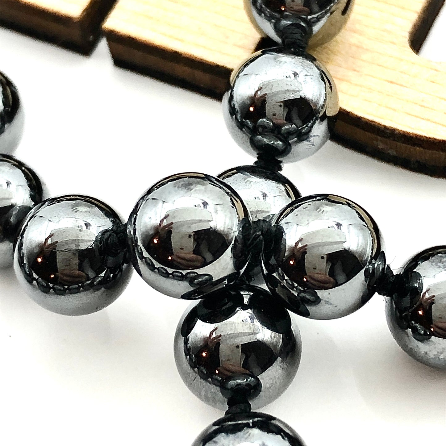 Stone Necklace, 32" Mens Womens Metallic Black 8mm Round Magnetoplumbite Hematite Bead Necklace