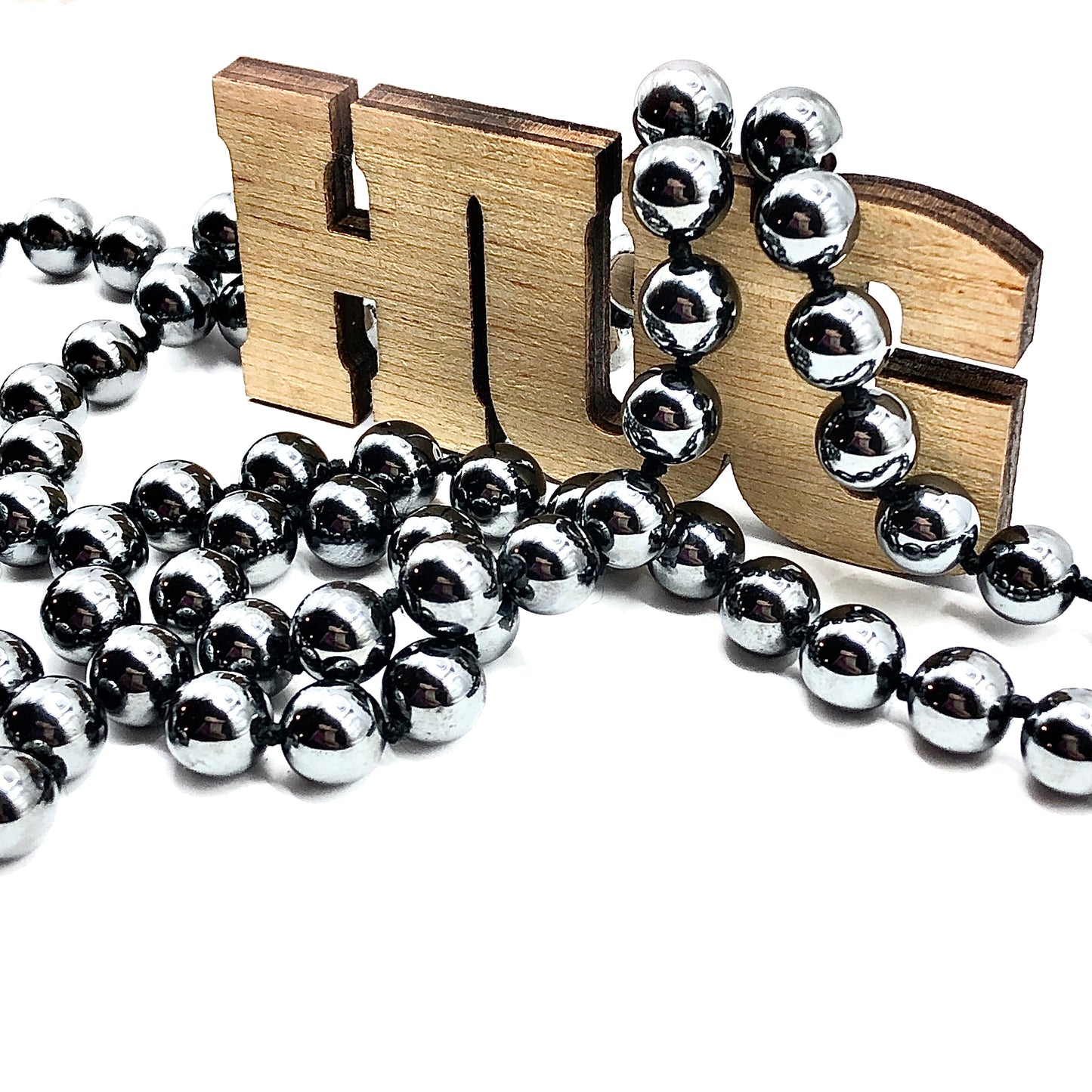 Stone Necklace, 32" Metallic Black 8mm Round Magnetoplumbite Hematite Bead Necklace