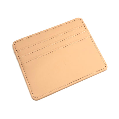 Wallet, Slim Credit Card Wallet Camel Tan 4in Faux Leather Thin Wallet / Credit Card Holder