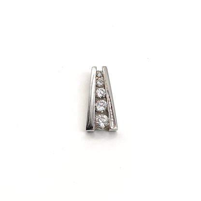 Journey Pendant Sterling Silver Sparkly Cubic Zirconia Stone A Frame Style Pendant