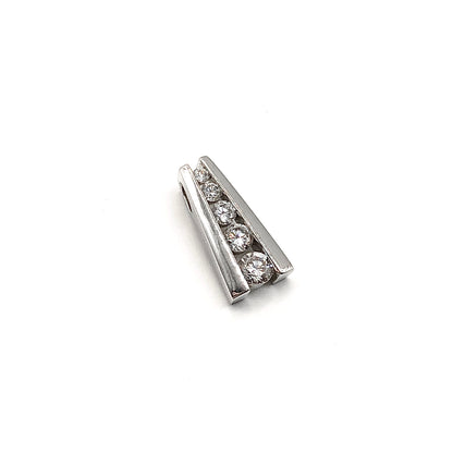 Journey Pendant Sterling Silver Sparkly Cubic Zirconia Stone A Frame Style Pendant