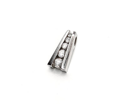 Journey Pendant Sterling Silver Sparkly Cubic Zirconia Stone Pendant - Blingschlingers Jewelry