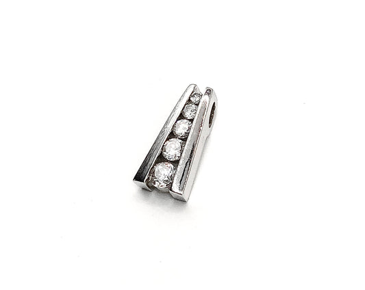 Journey Pendant Sterling Silver Sparkly Cubic Zirconia Stone Pendant - Blingschlingers Jewelry