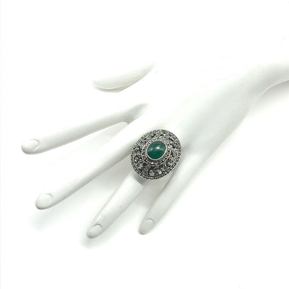 Victorian Style Sterling Silver Cocktail Ring - Use code SAVE10 !