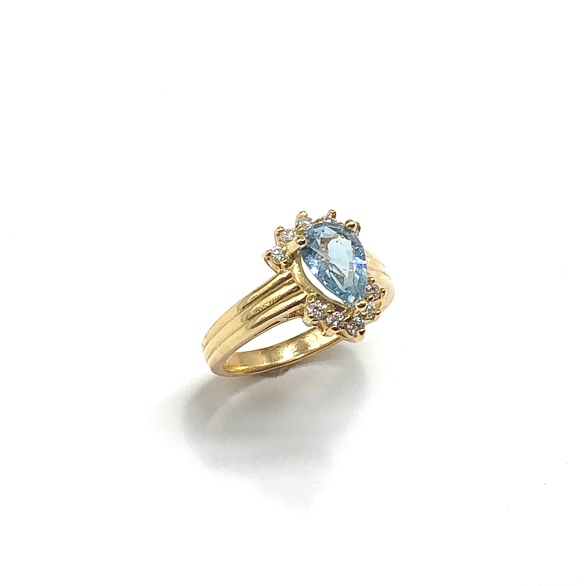 14k Gold Ring Aquamarine Birthstone