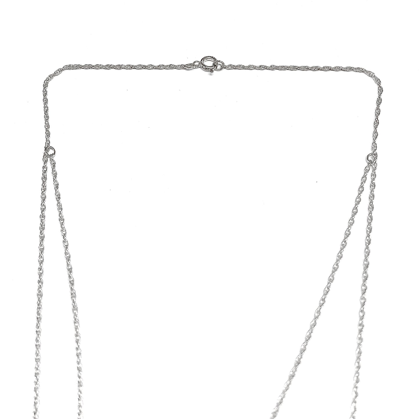 28" 2 Layer Style Sterling Silver Turquoise Charm Necklace