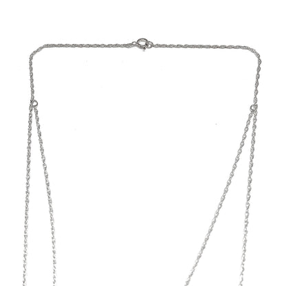 28" 2 Layer Style Sterling Silver Turquoise Charm Necklace
