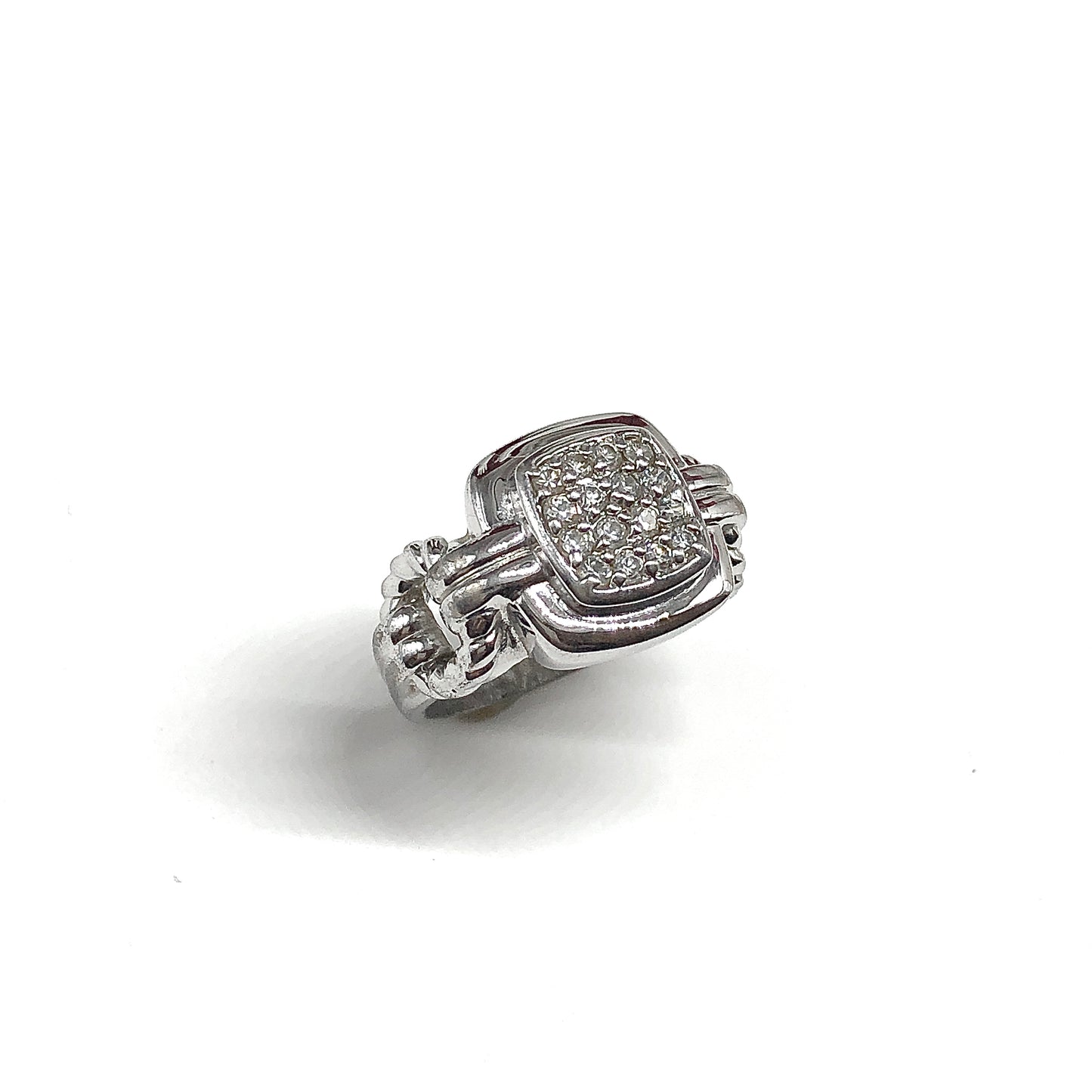 Sz6 Sterling Silver Cz Statement Ring - Perfectly Imperfect
