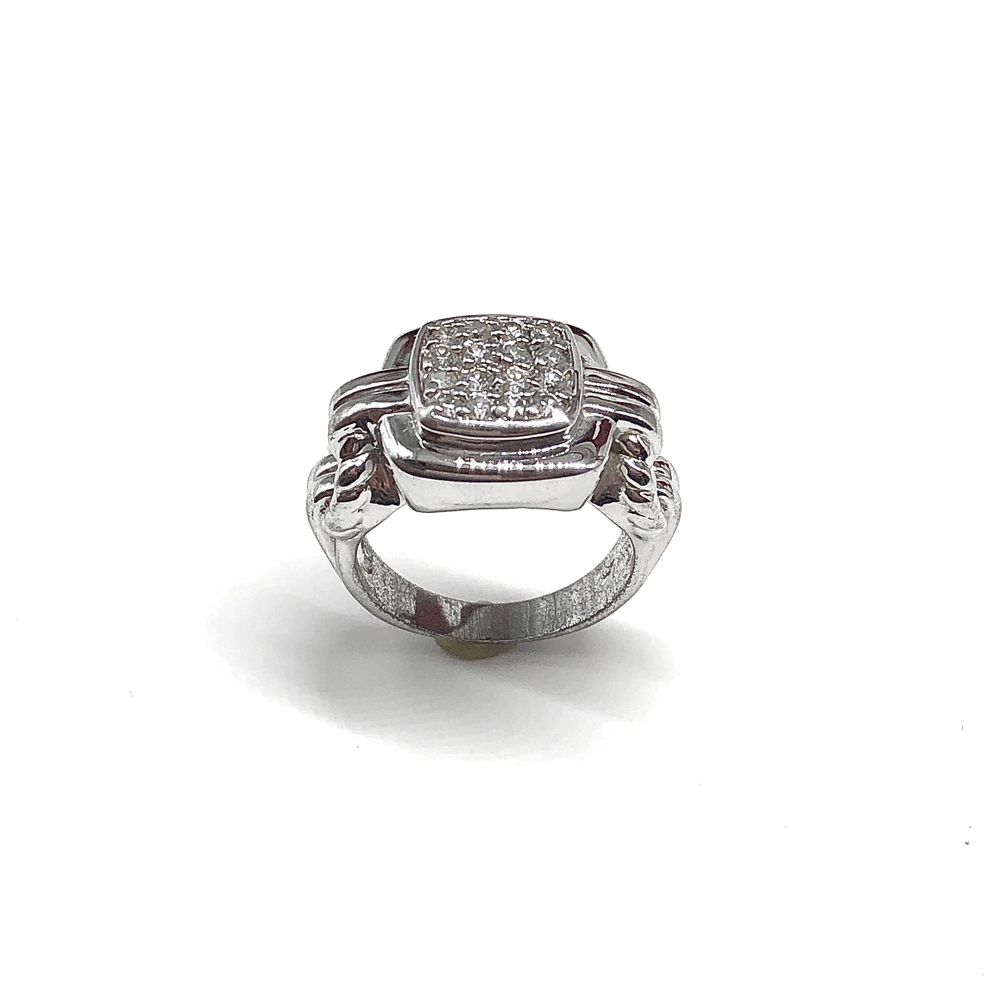 Sz6 Sterling Silver Cz Statement Ring - Perfectly Imperfect