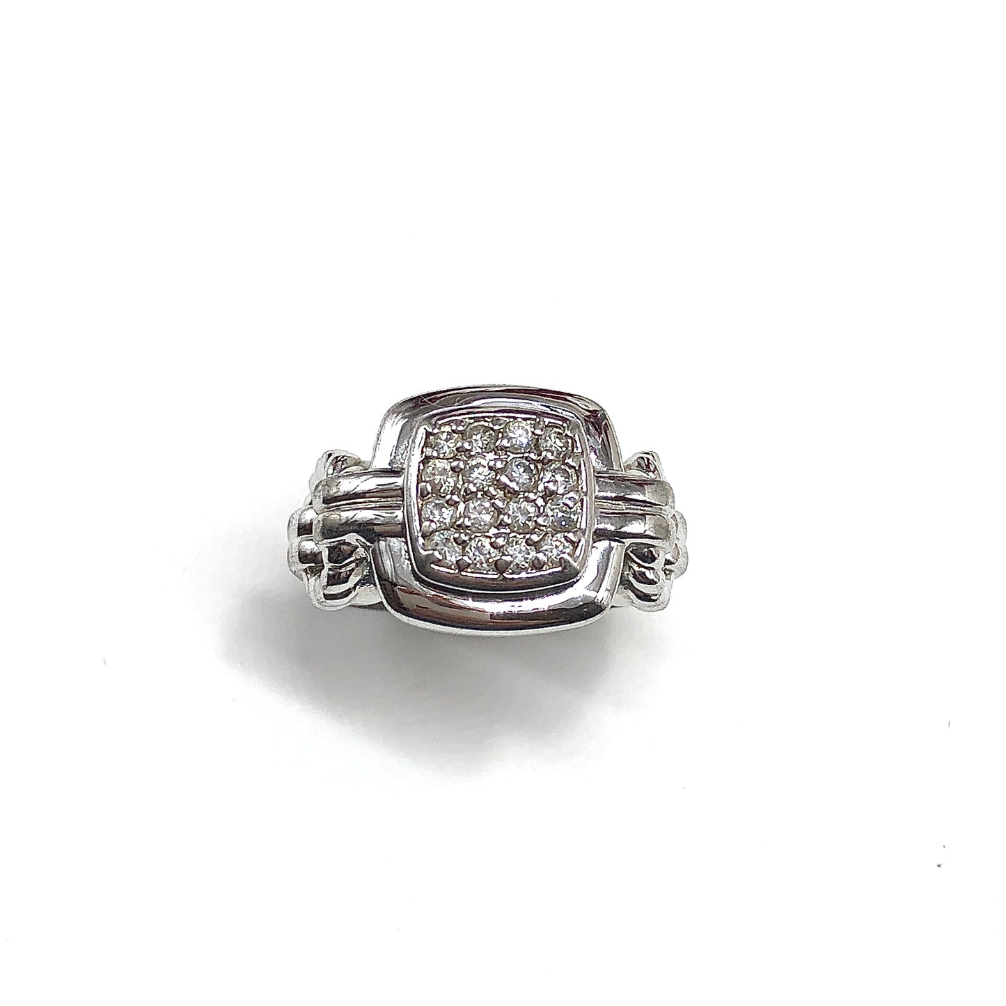 Sz6 Sterling Silver Cz Statement Ring - Perfectly Imperfect