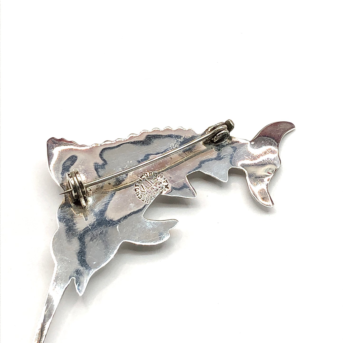 Deep Dive - Vintage Sterling Silver Blue Marlin Swordfish Brooch / Lapel Pin
